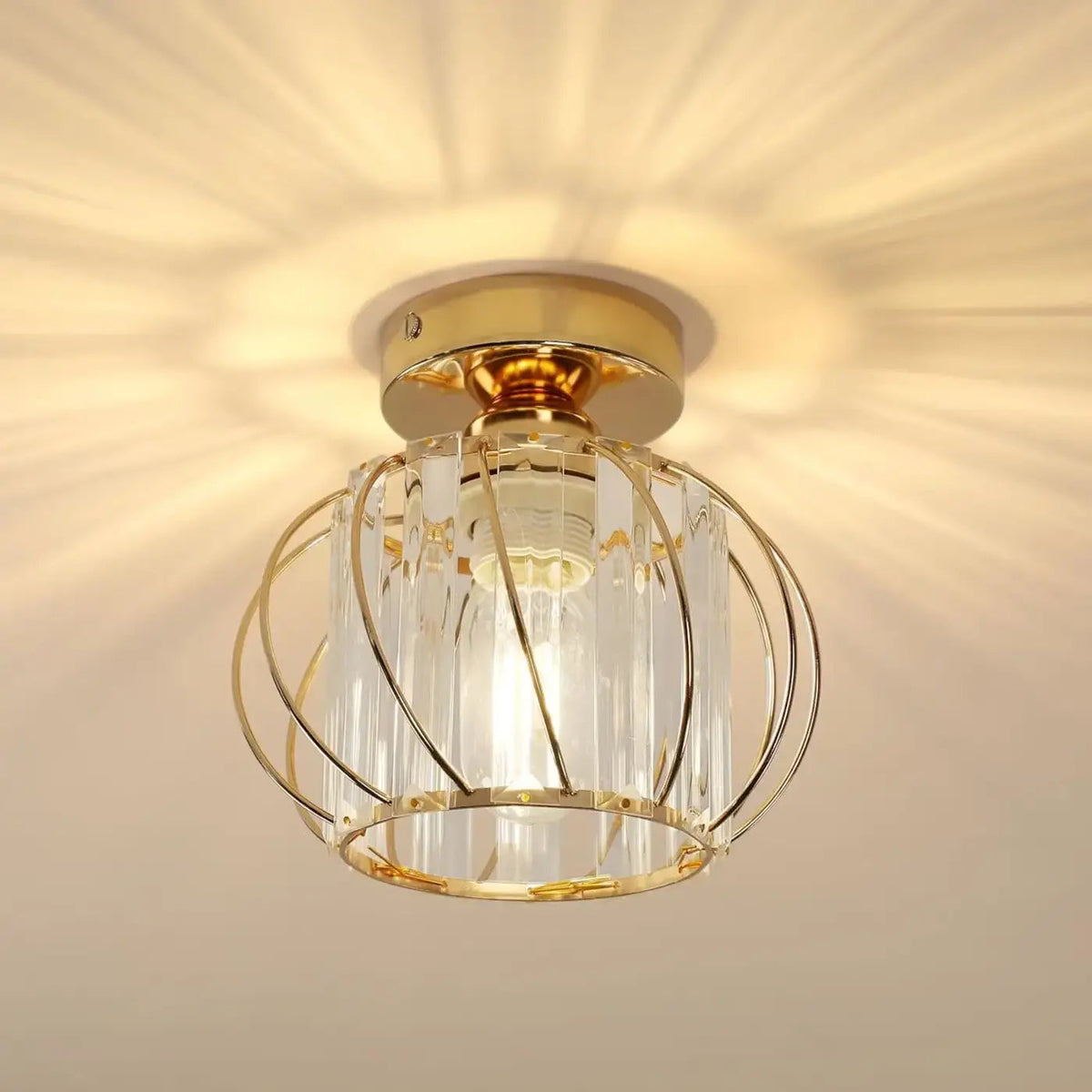 Plafonnier Cristal Doré - Dalumea - vue 3