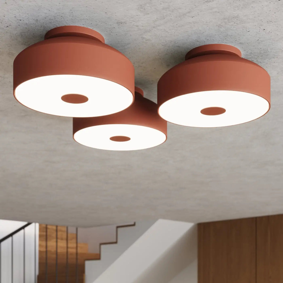 Plafonnier Rouge Ocre Contemporain - Dalumea - vue 8