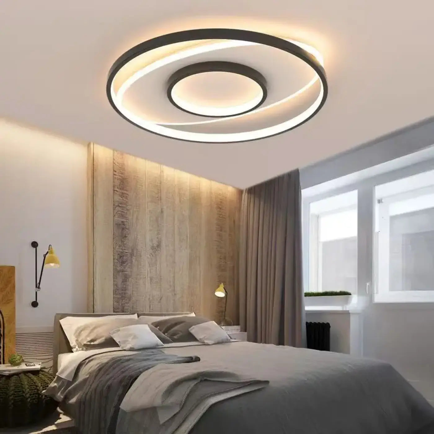 Plafonnier LED Rond Spirale Noire Minimaliste - Dalumea - vue 6
