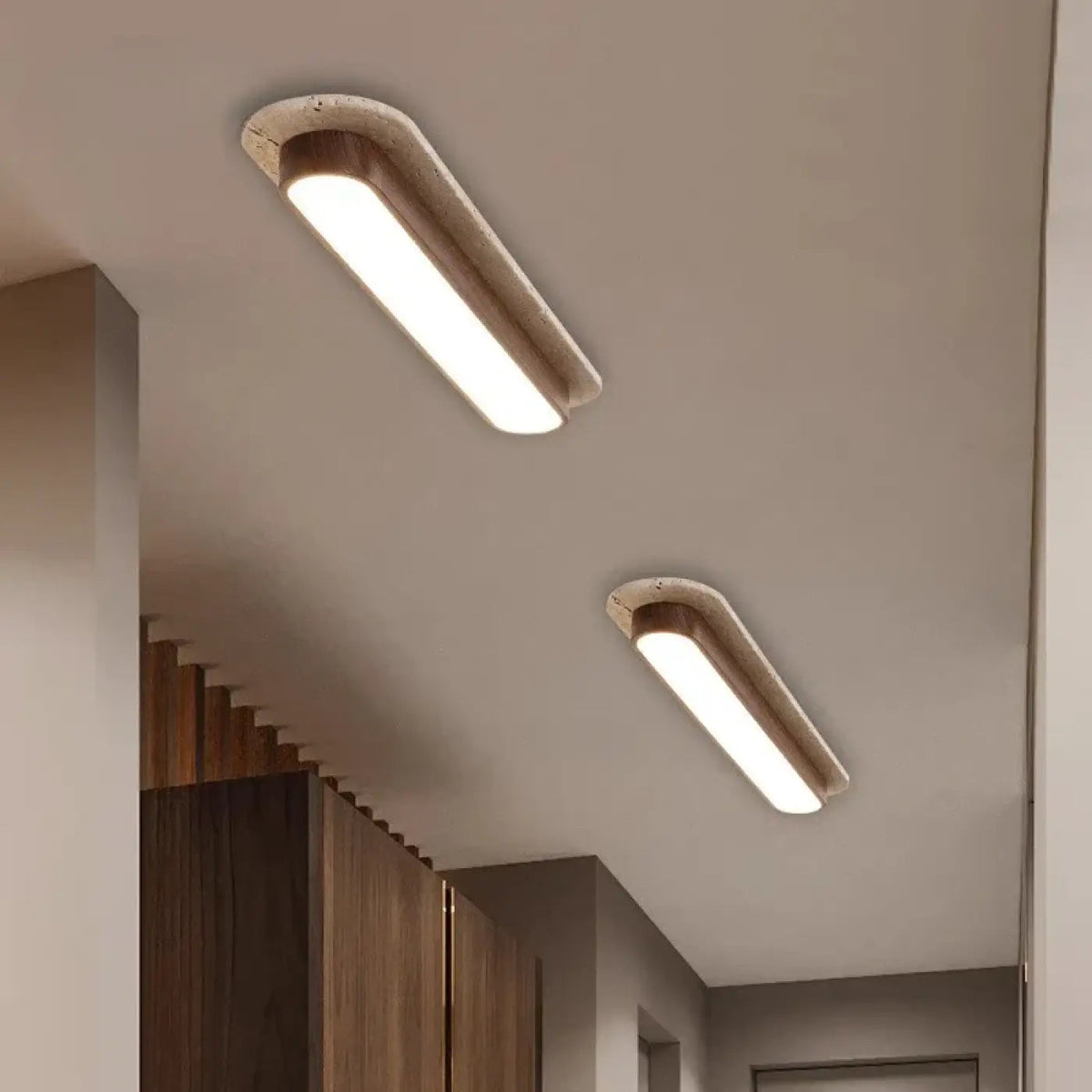 Plafonnier Bois Courbé LED - Dalumea - vue 1