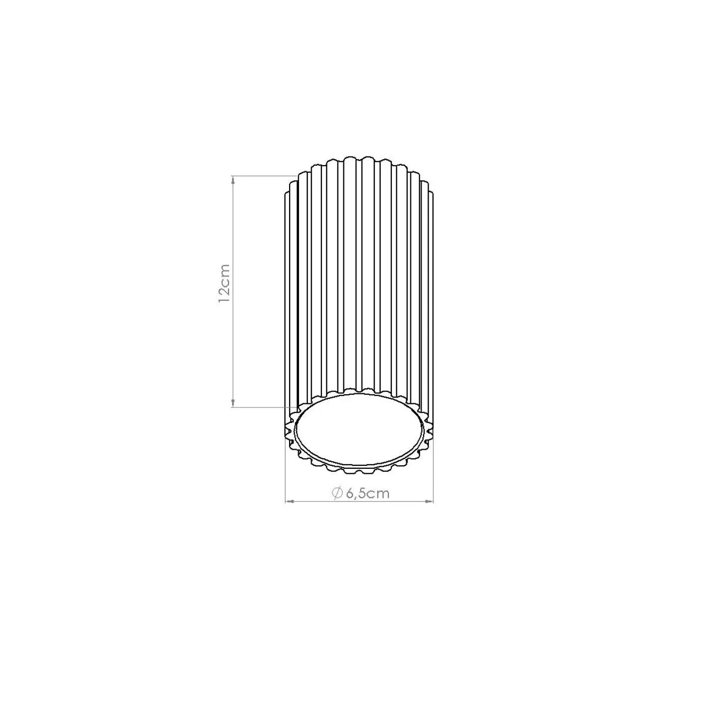 Plafonnier Cylindrique Beige Strié - Dalumea - vue 2