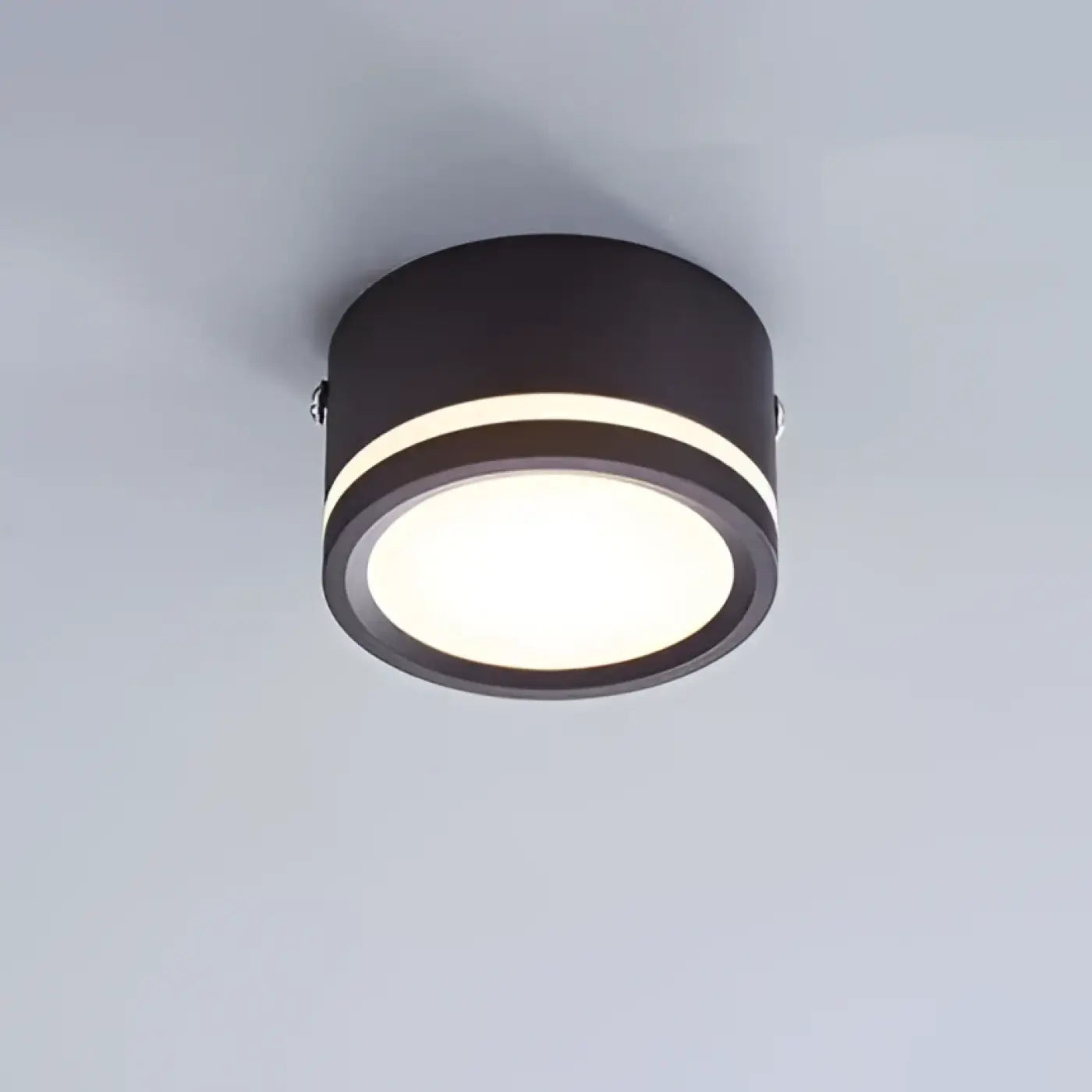 Plafonnier Rond Minimaliste Noir Blanc - Dalumea - vue 3
