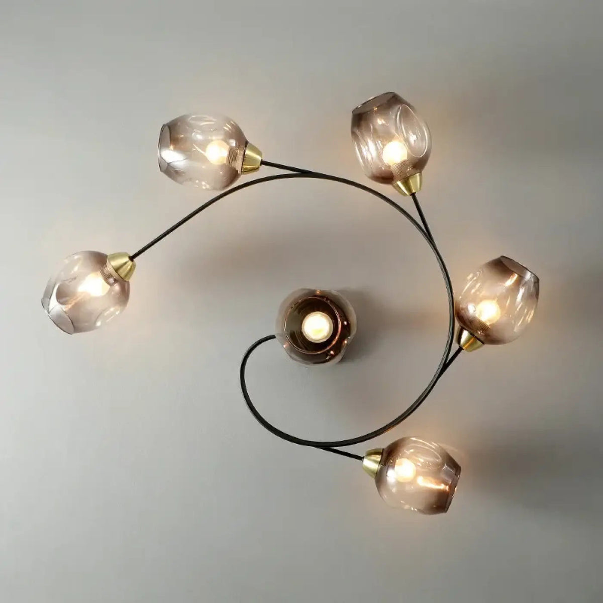 Plafonnier Boules Verre Transparent - Dalumea - vue 3