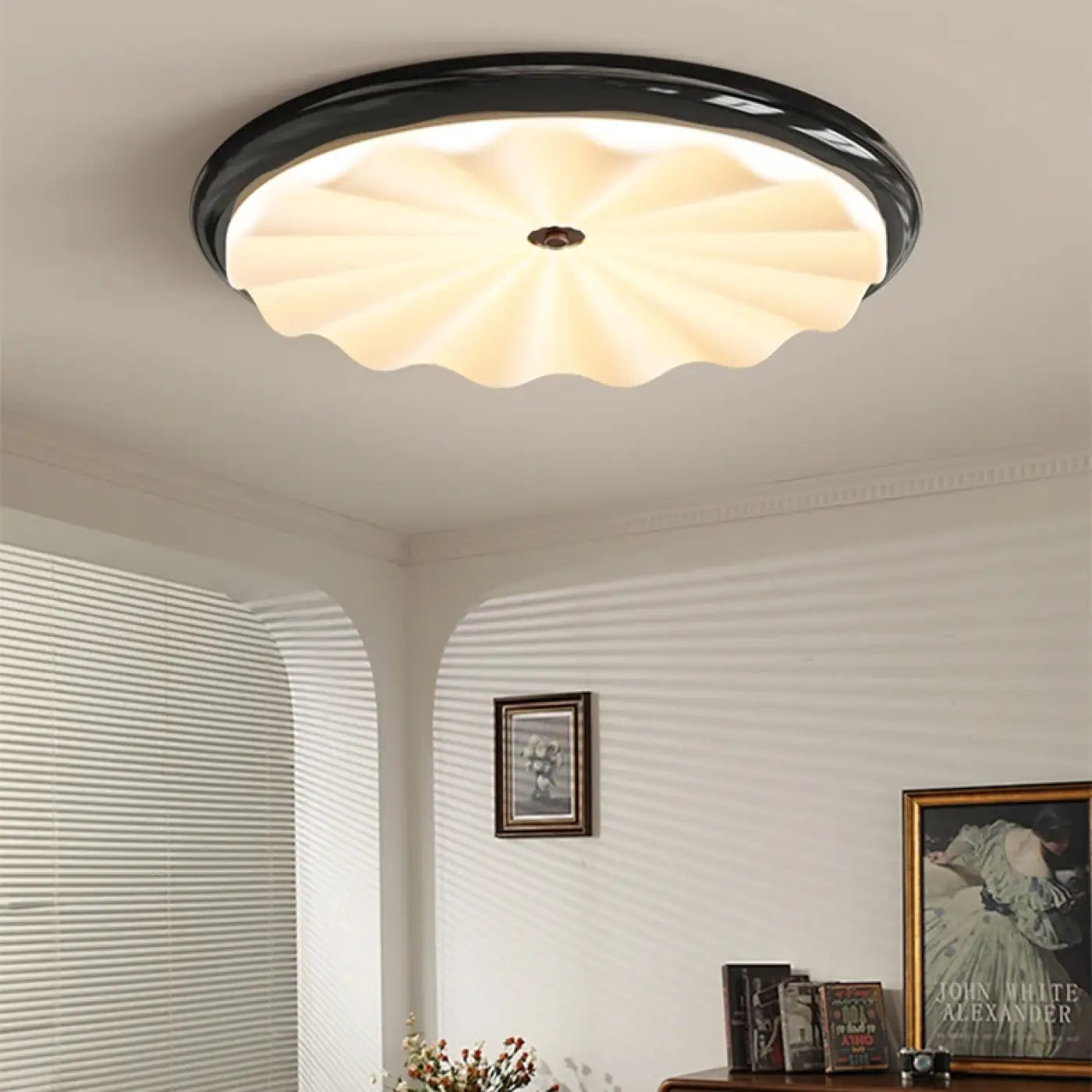 Plafonnier LED Verre Ondulé Blanc - Dalumea - vue 4
