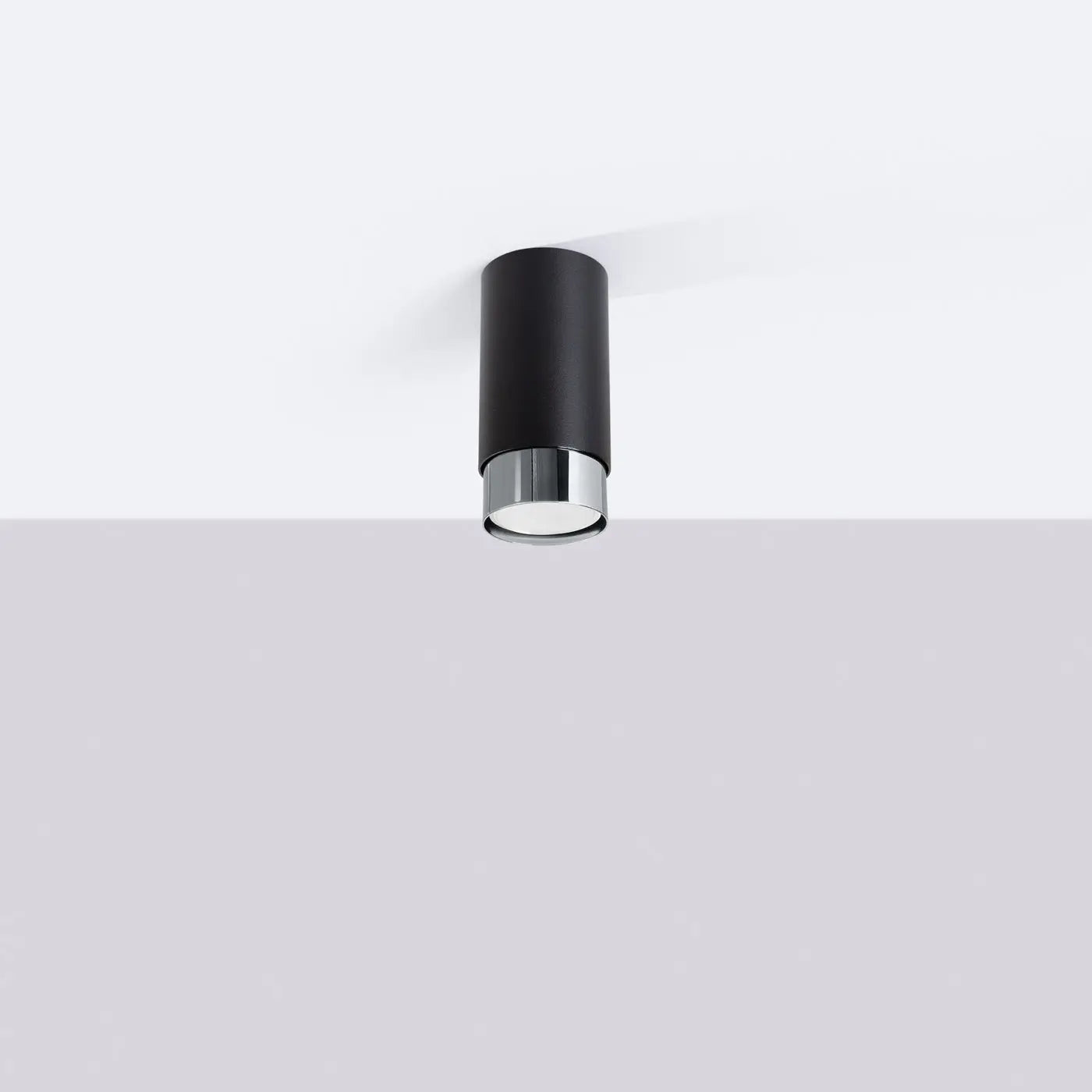 Plafonnier Cylindre Noir Chrome LED - Dalumea - vue 2