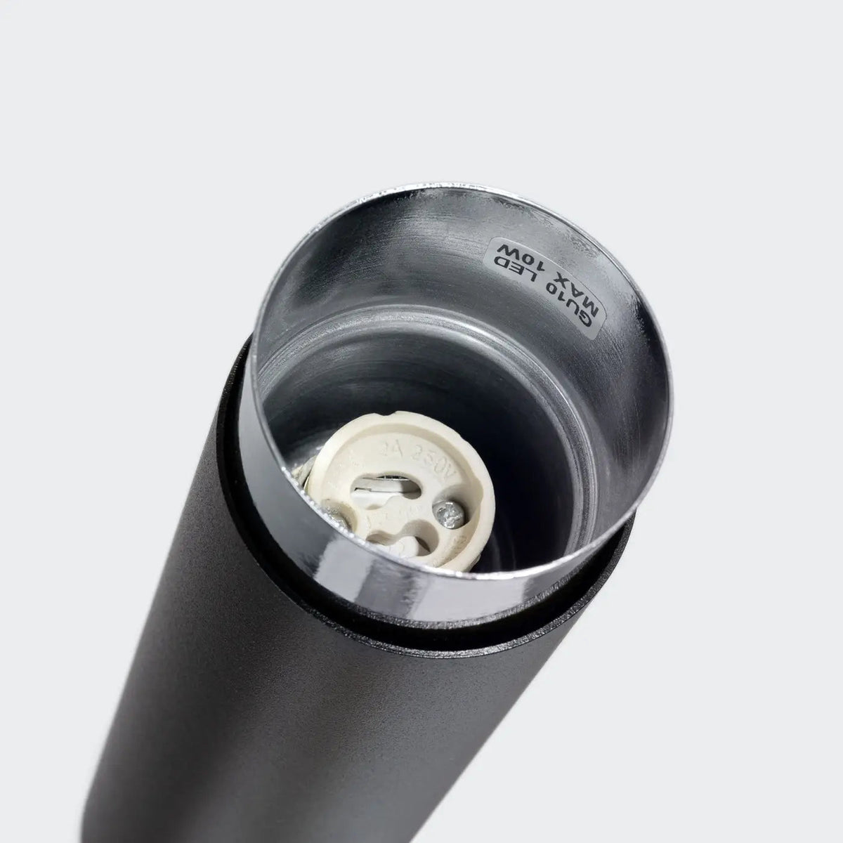 Plafonnier Cylindre Noir Chrome LED - Dalumea - vue 5