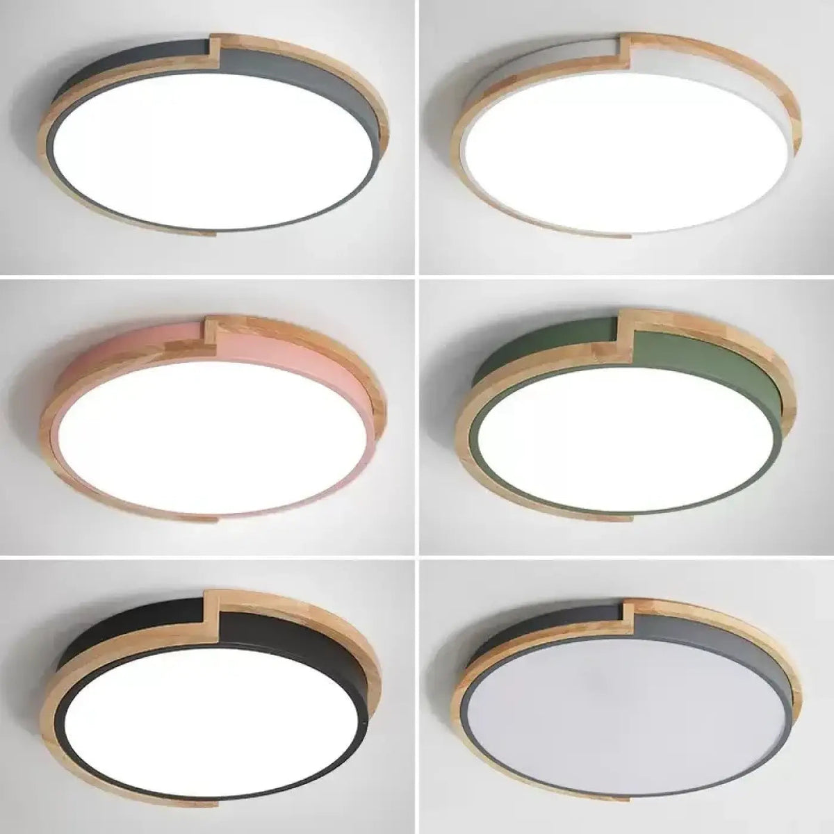 Plafonnier LED Rond Bois Métal - Dalumea - vue 5