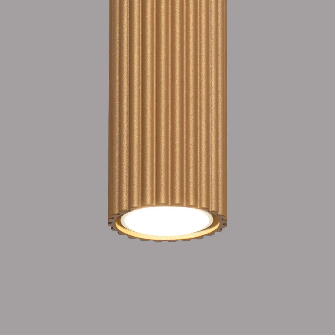 Plafonnier Cylindrique Doré Cannelé - Dalumea - vue 3