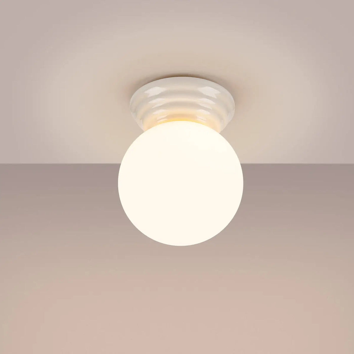 Plafonnier Boule Opaline Blanc - Dalumea - vue 1
