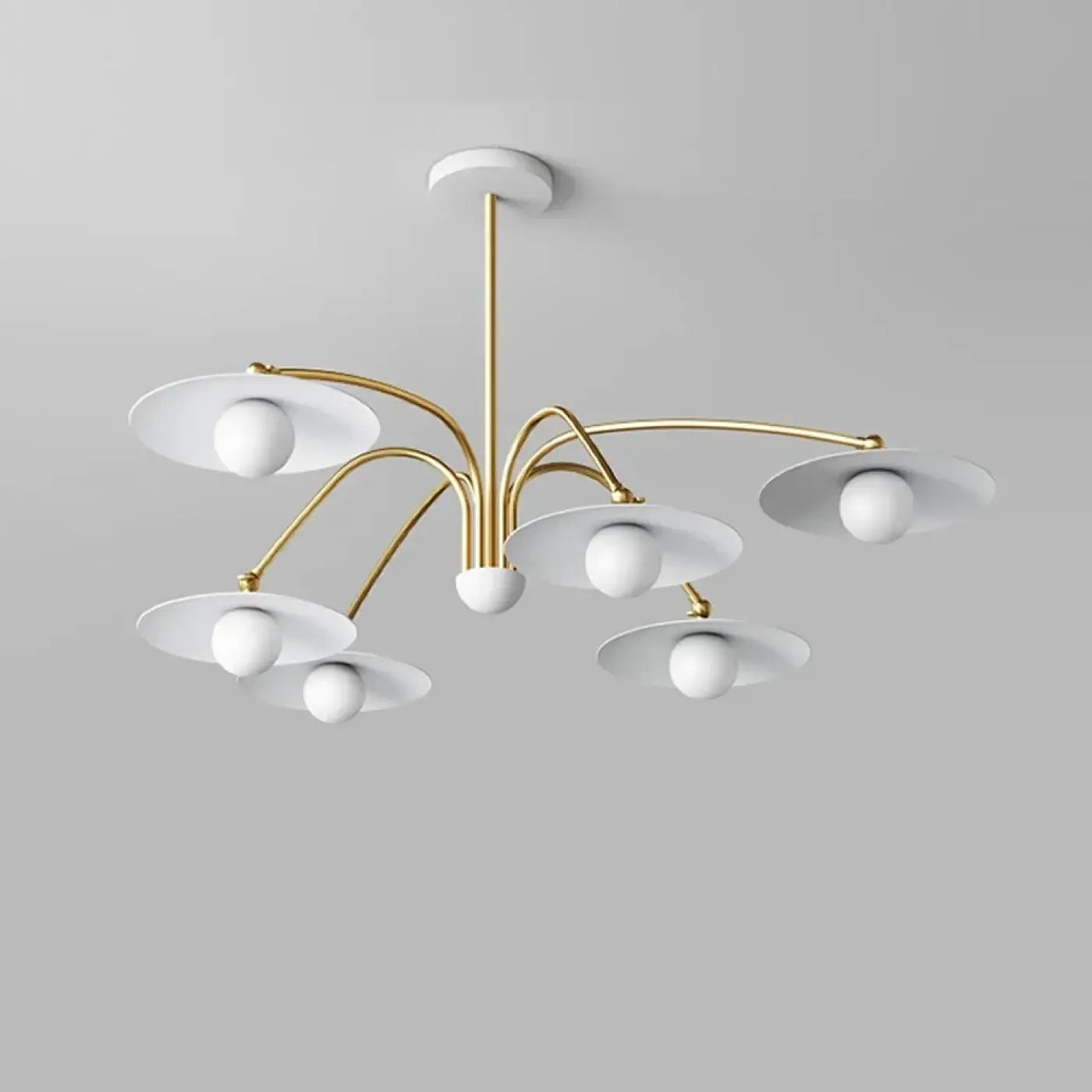 Plafonnier LED Art Déco Blanc Bras Dorés Pivotant - Dalumea - vue 4