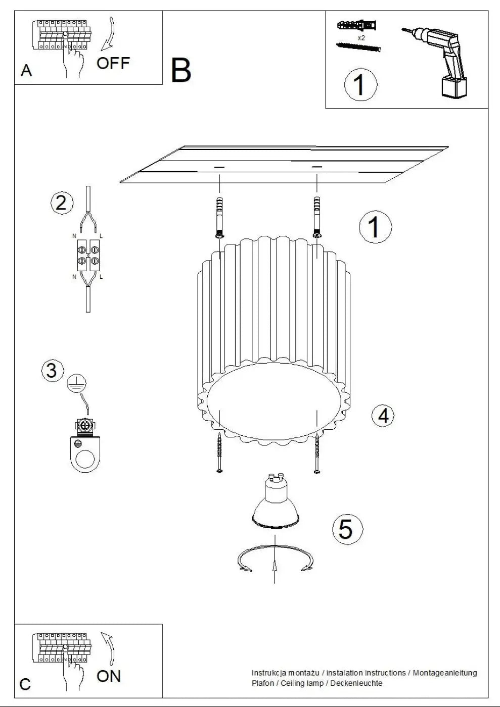 Plafonnier luminaire plafonnier peach style moderne - Dalumea - vue 11