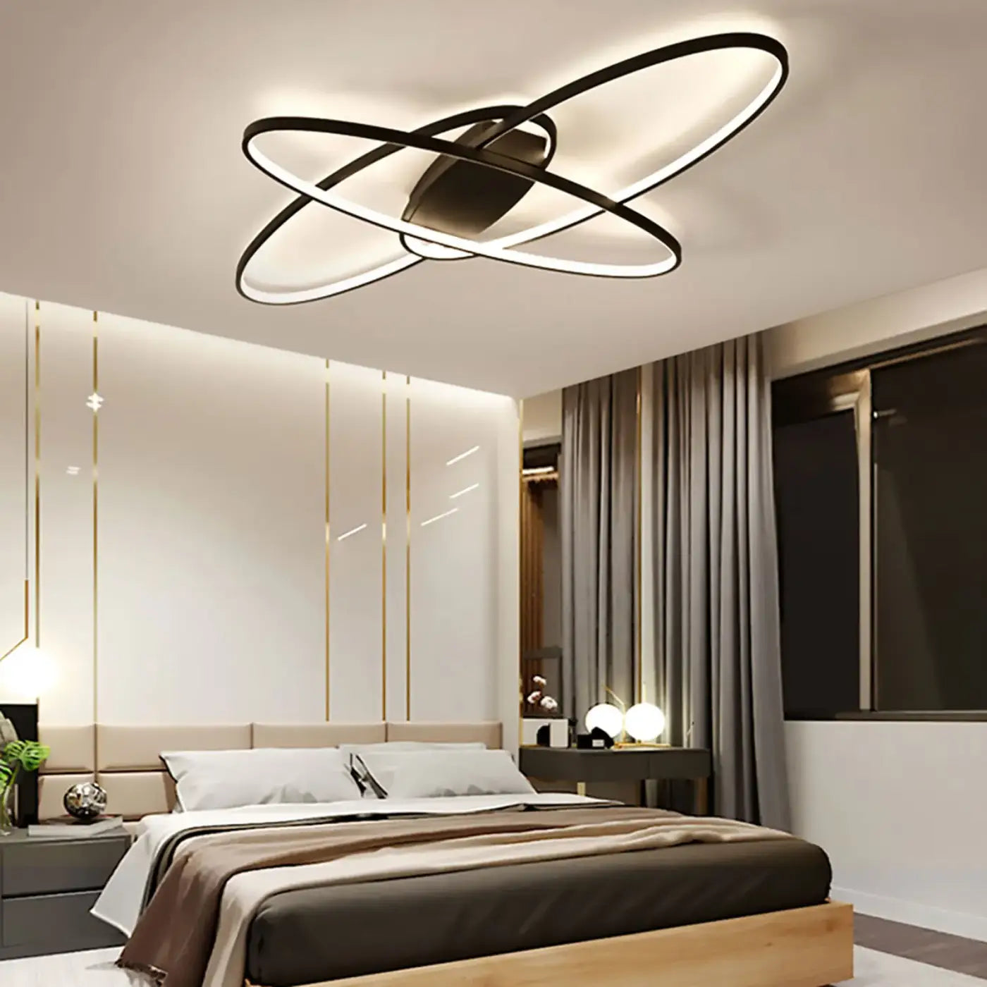 Plafonnier LED Anneaux Croisés Design - Dalumea - vue 6