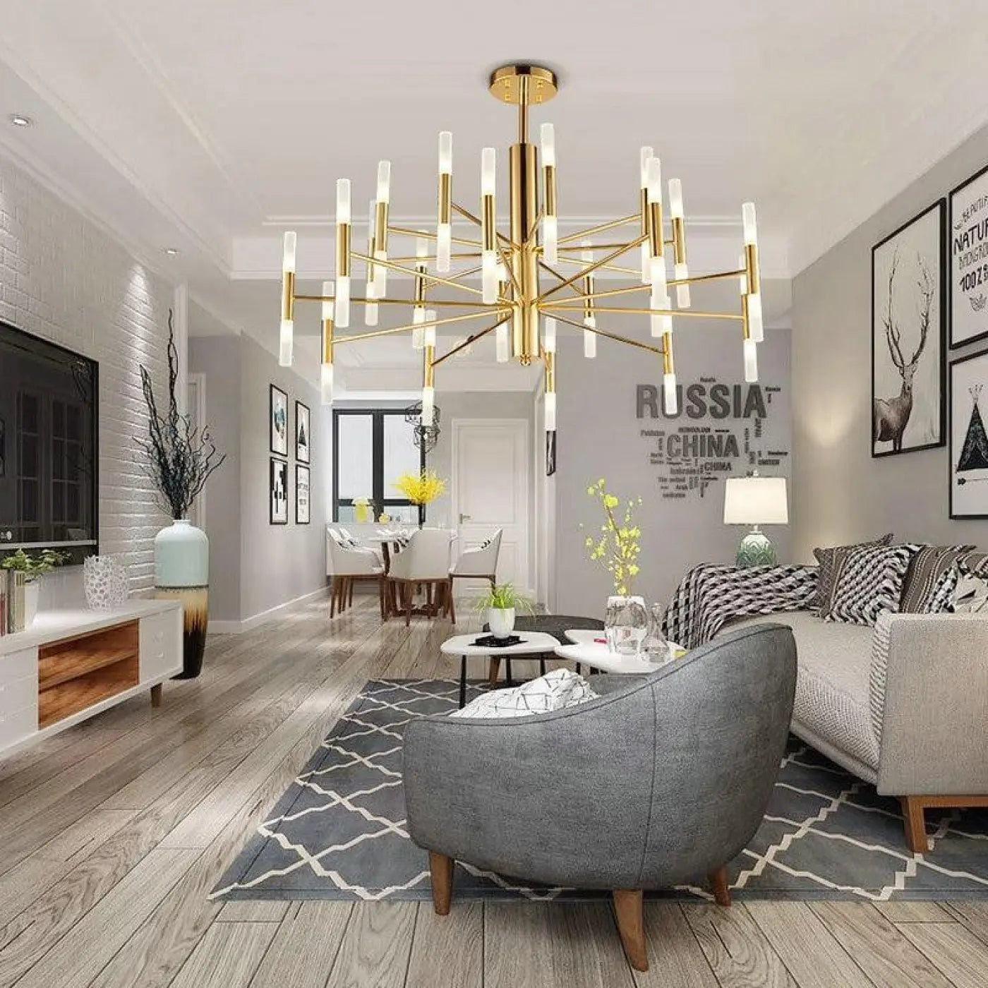 Grand Plafonnier LED Design - Dalumea - vue 3