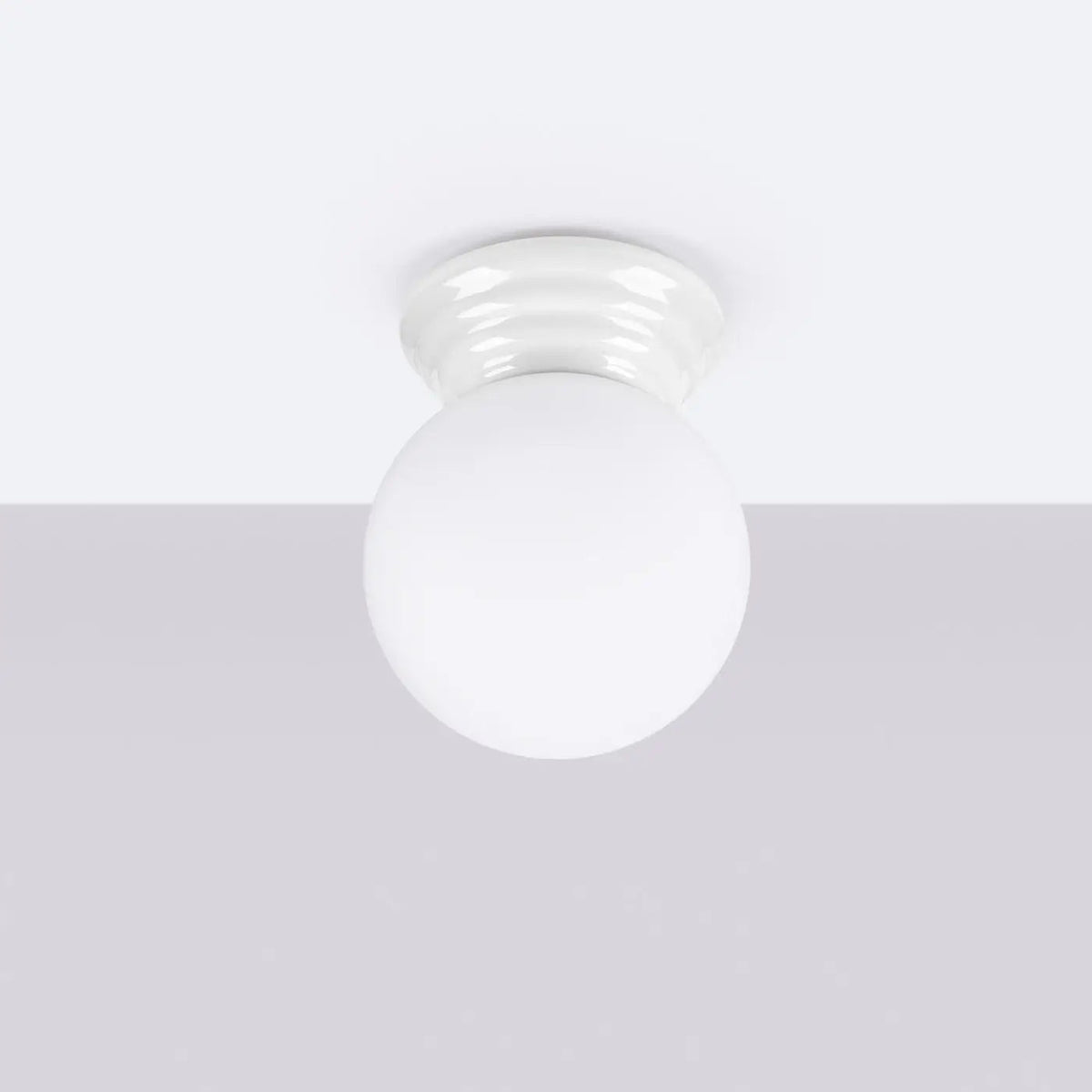 Plafonnier Boule Opaline Blanc - Dalumea - vue 2