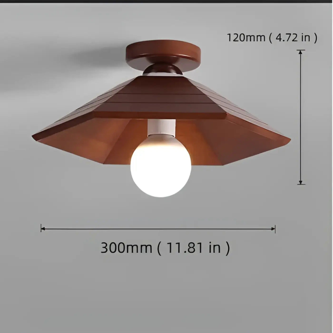 Plafonnier Bois Noyer Métal LED - Dalumea - vue 6