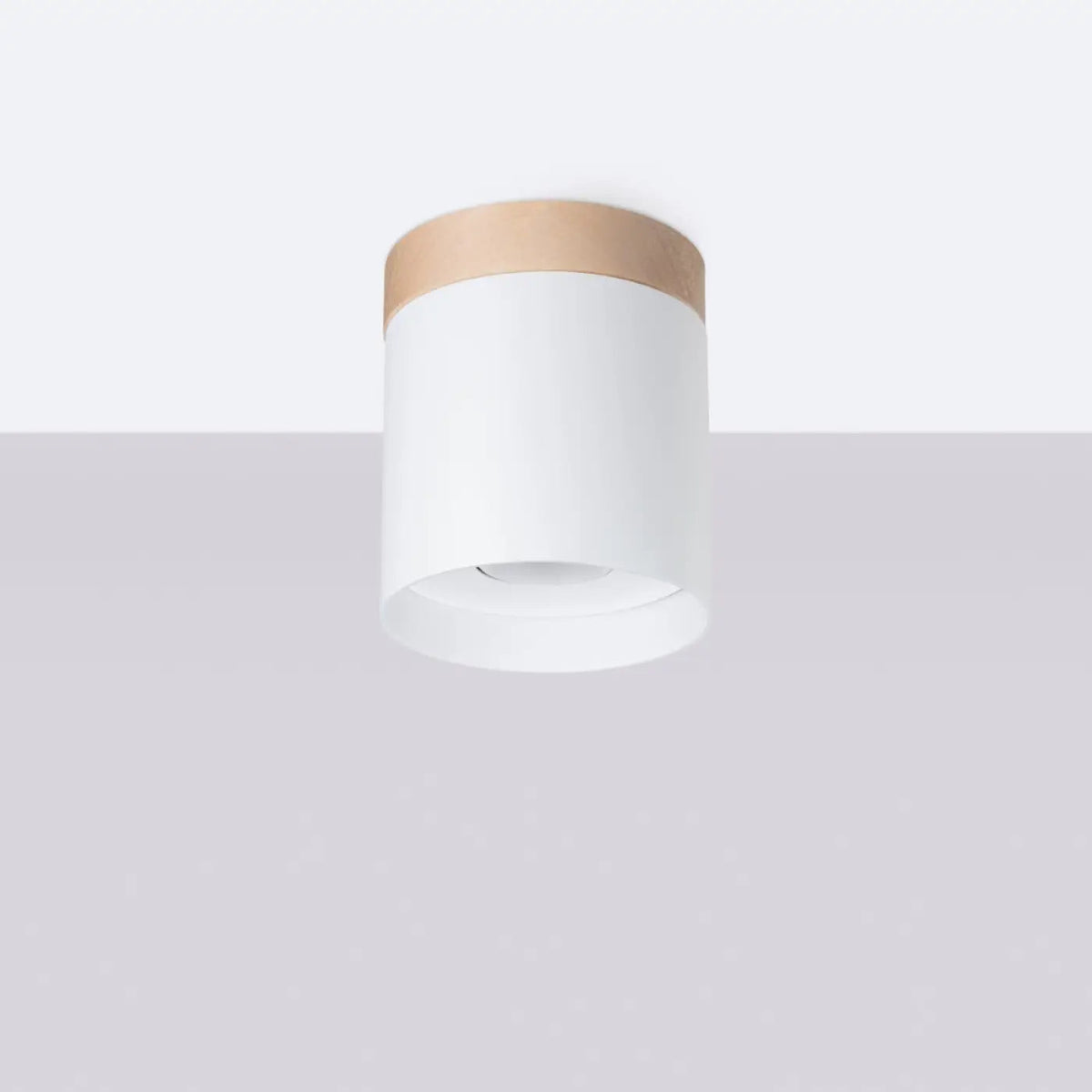 Plafonnier Bois Blanc Cylindrique LED