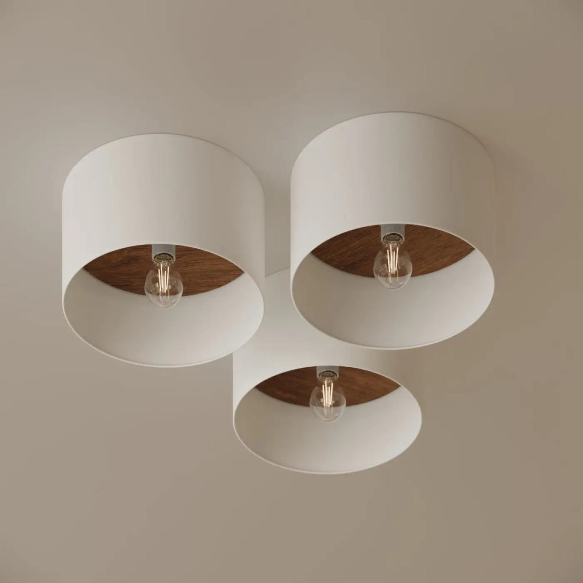 Plafonnier Scandinave Blanc Bois Foncé - Dalumea - vue 10