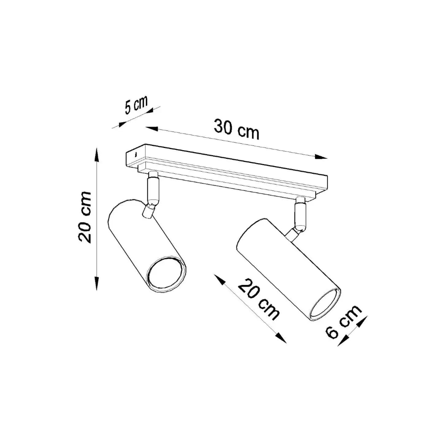 Plafonnier 2 Spots Orientables Noir - Dalumea - vue 7