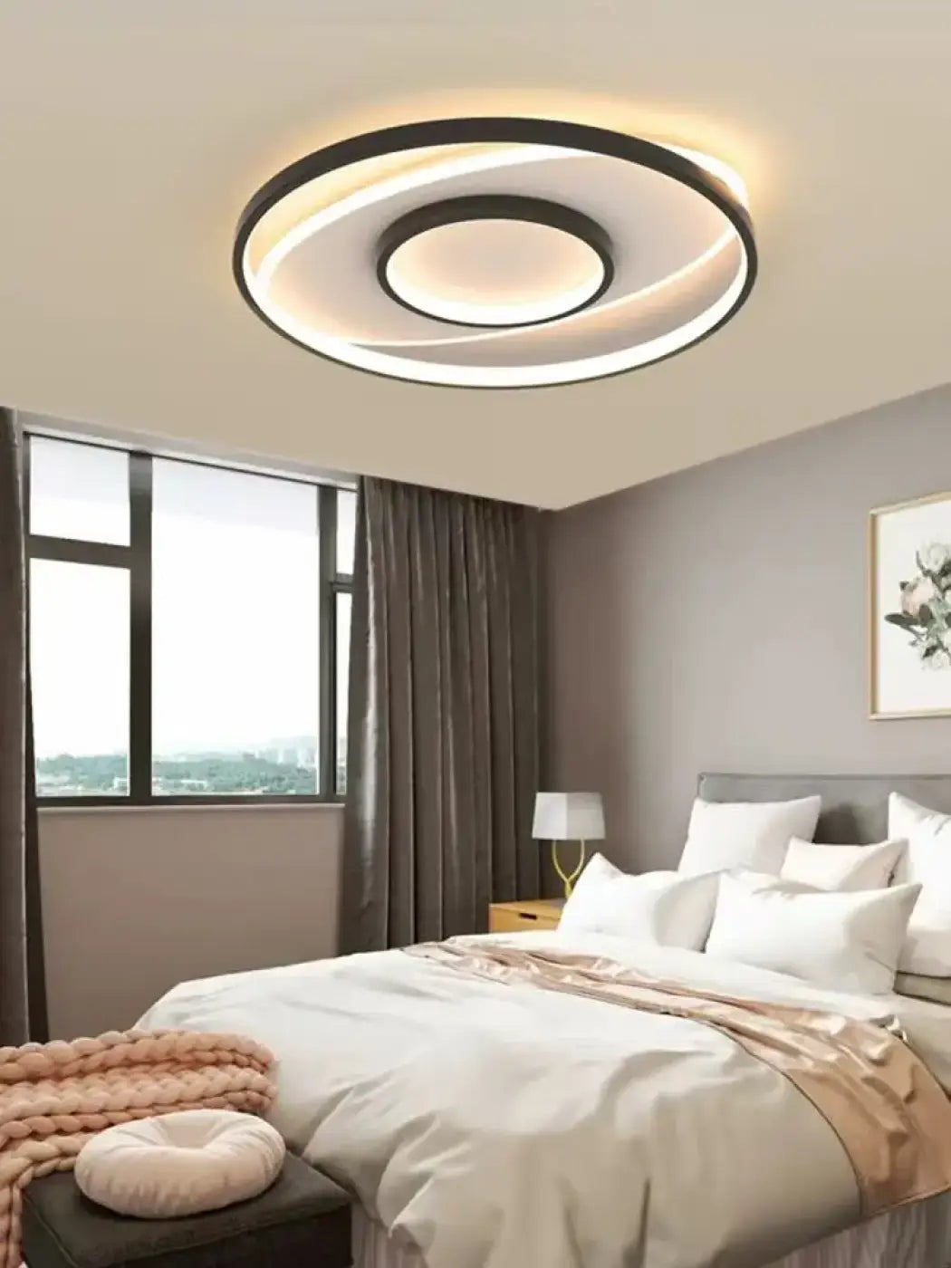 Plafonnier LED Rond Spirale Noire Minimaliste - Dalumea - vue 4
