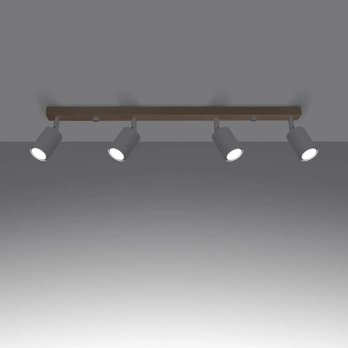 Plafonnier Rail Bois Blanc 4 Spots - Dalumea - vue 1