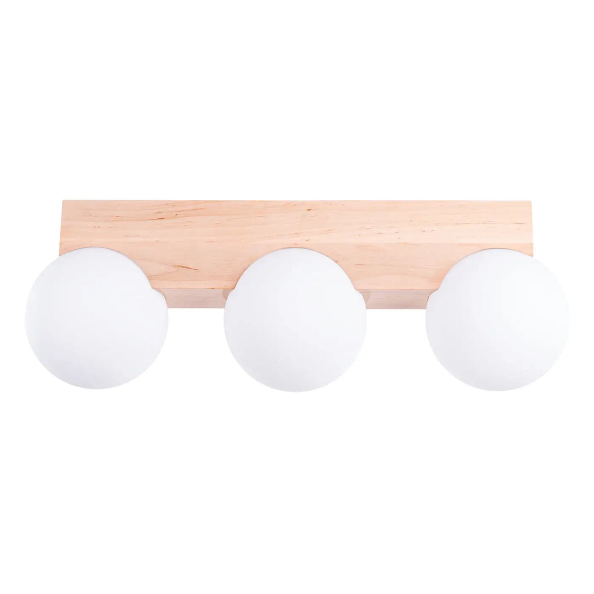 Plafonnier Bois 3 Globes Opalins - Dalumea - vue 5