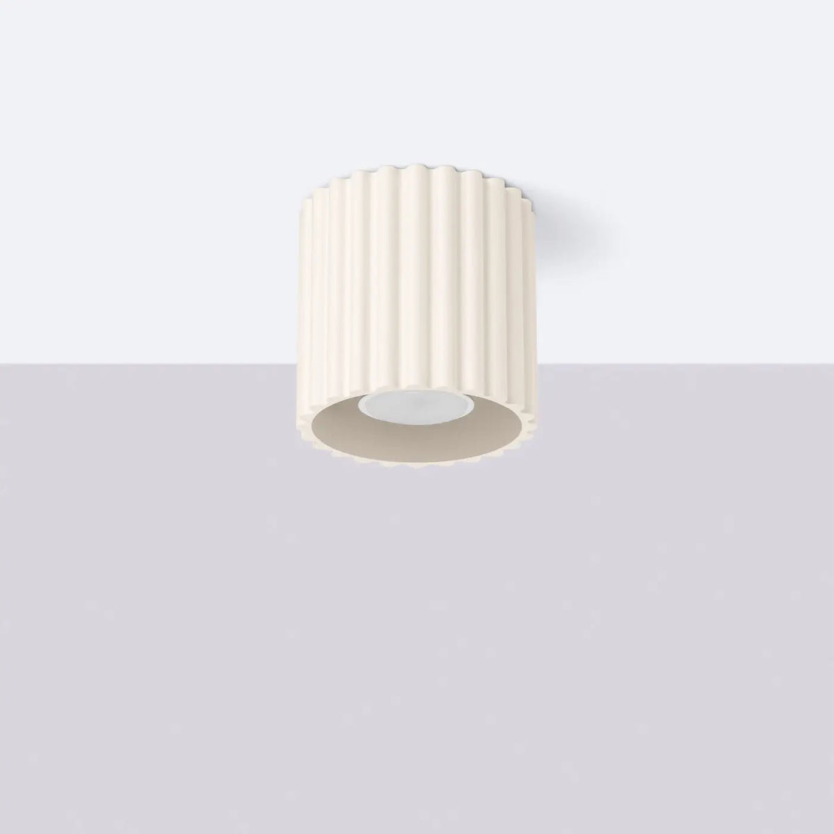 Plafonnier Cylindre Strié Beige