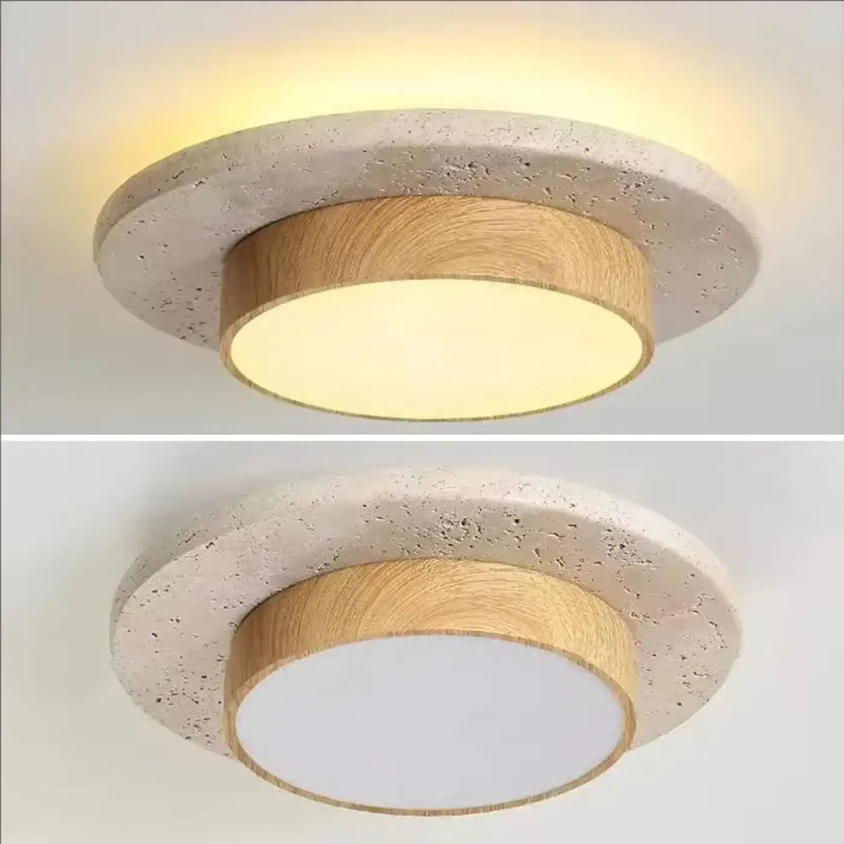 Plafonnier Rond Bois et Minéral Scandinave - Dalumea - vue 4