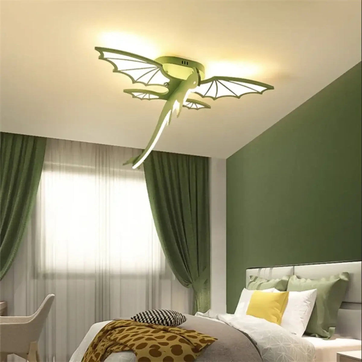 Plafonnier Dragon Vert Chambre Enfant - Dalumea - vue 2