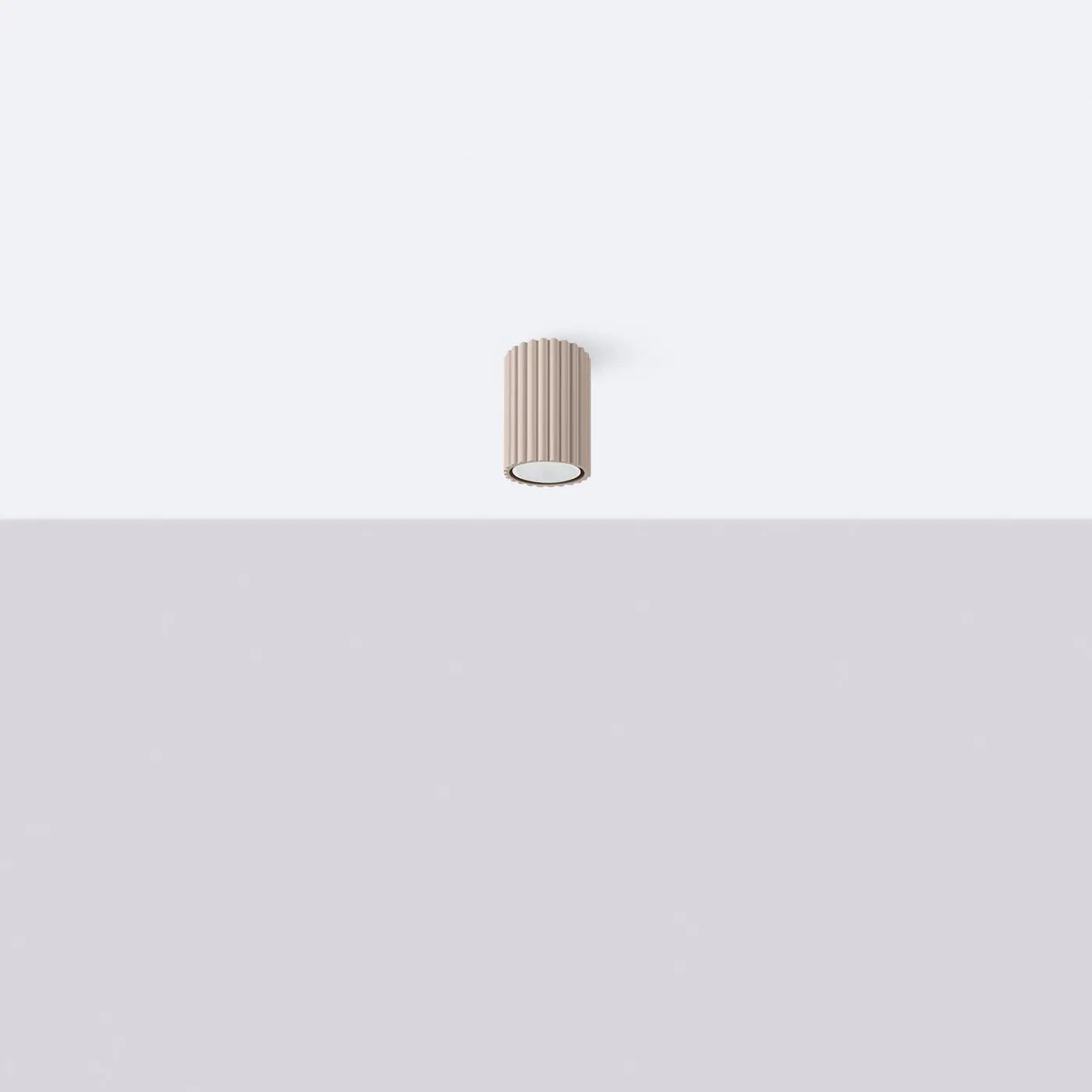 Plafonnier Cylindrique Cannelé Taupe - Dalumea - vue 2
