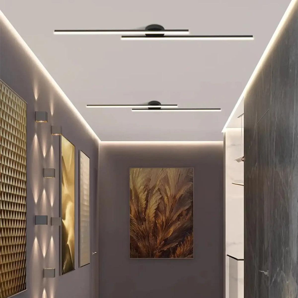 Plafonnier LED Noir Orientable Linéaire - Dalumea - vue 3
