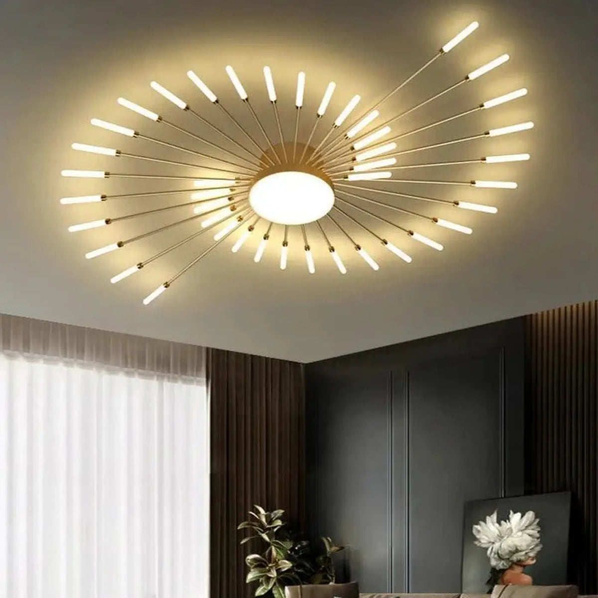 Plafonnier Design Soleil Doré