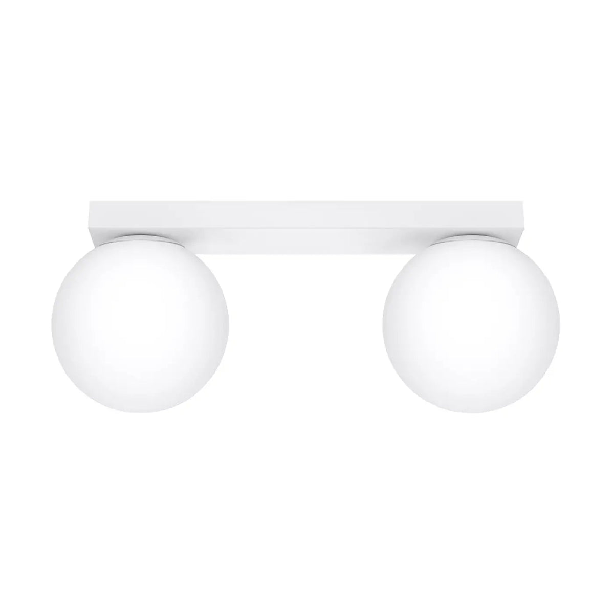 Plafonnier 2 Globes Blanc LED - Dalumea - vue 3