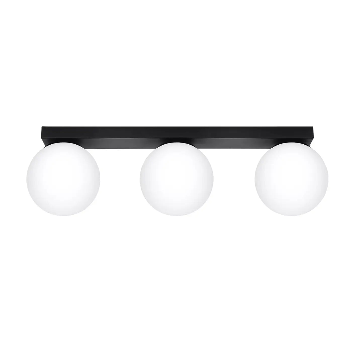 Plafonnier 3 Globes LED Noir - Dalumea - vue 3