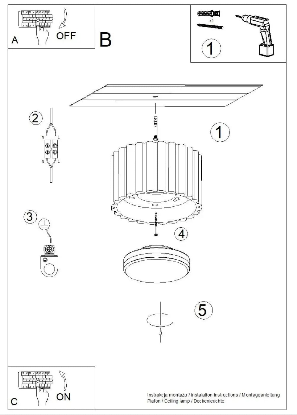 Plafonnier luminaire plafonnier outremer style moderne - Dalumea - vue 11