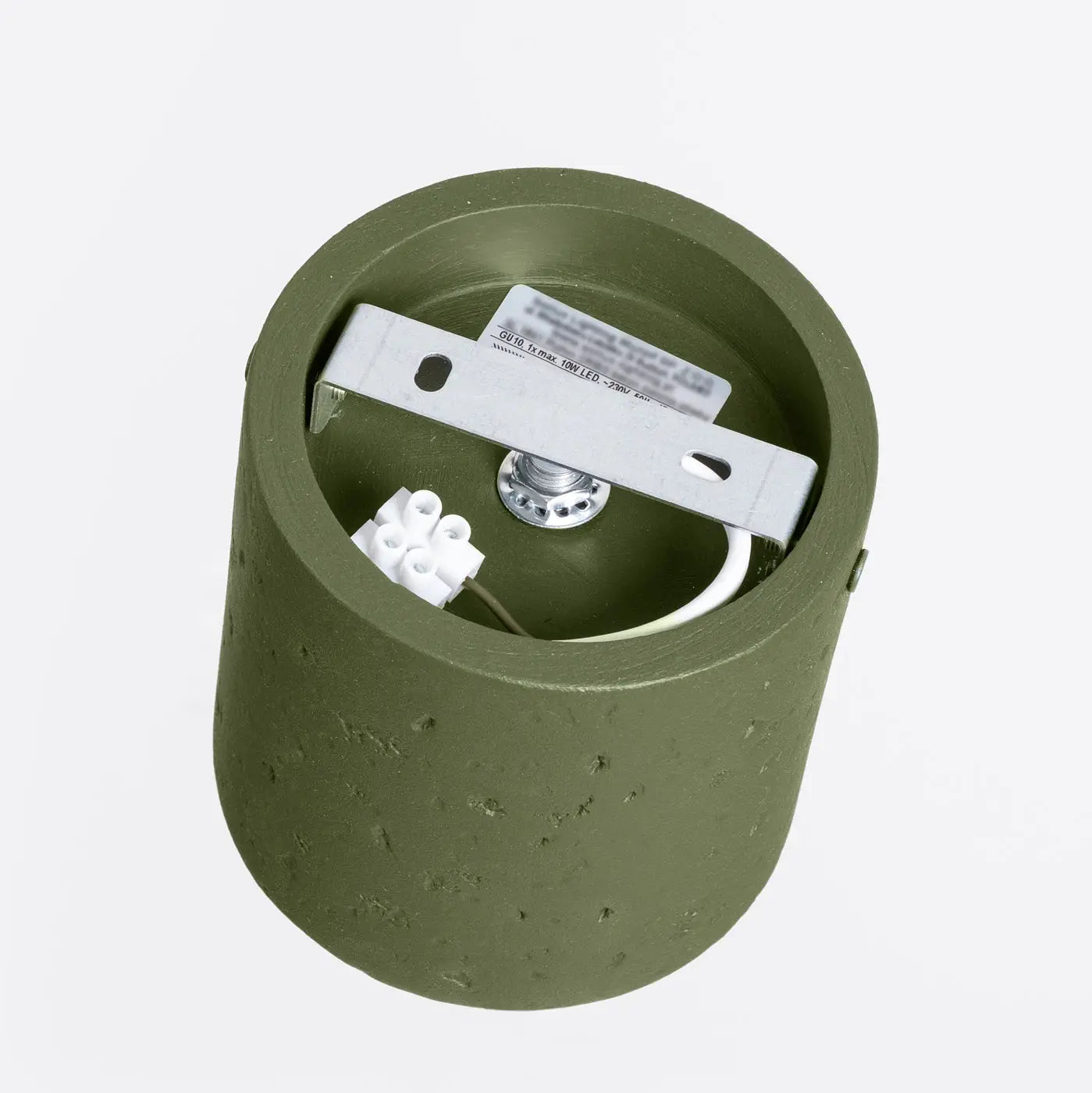 Plafonnier Béton Cylindre Vert Olive - Dalumea - vue 5