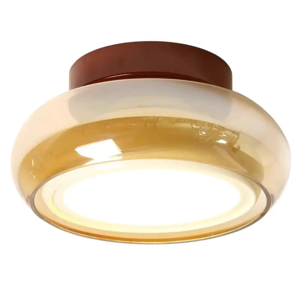 Plafonnier Verre Ambré Style Rétro - Dalumea - vue 3
