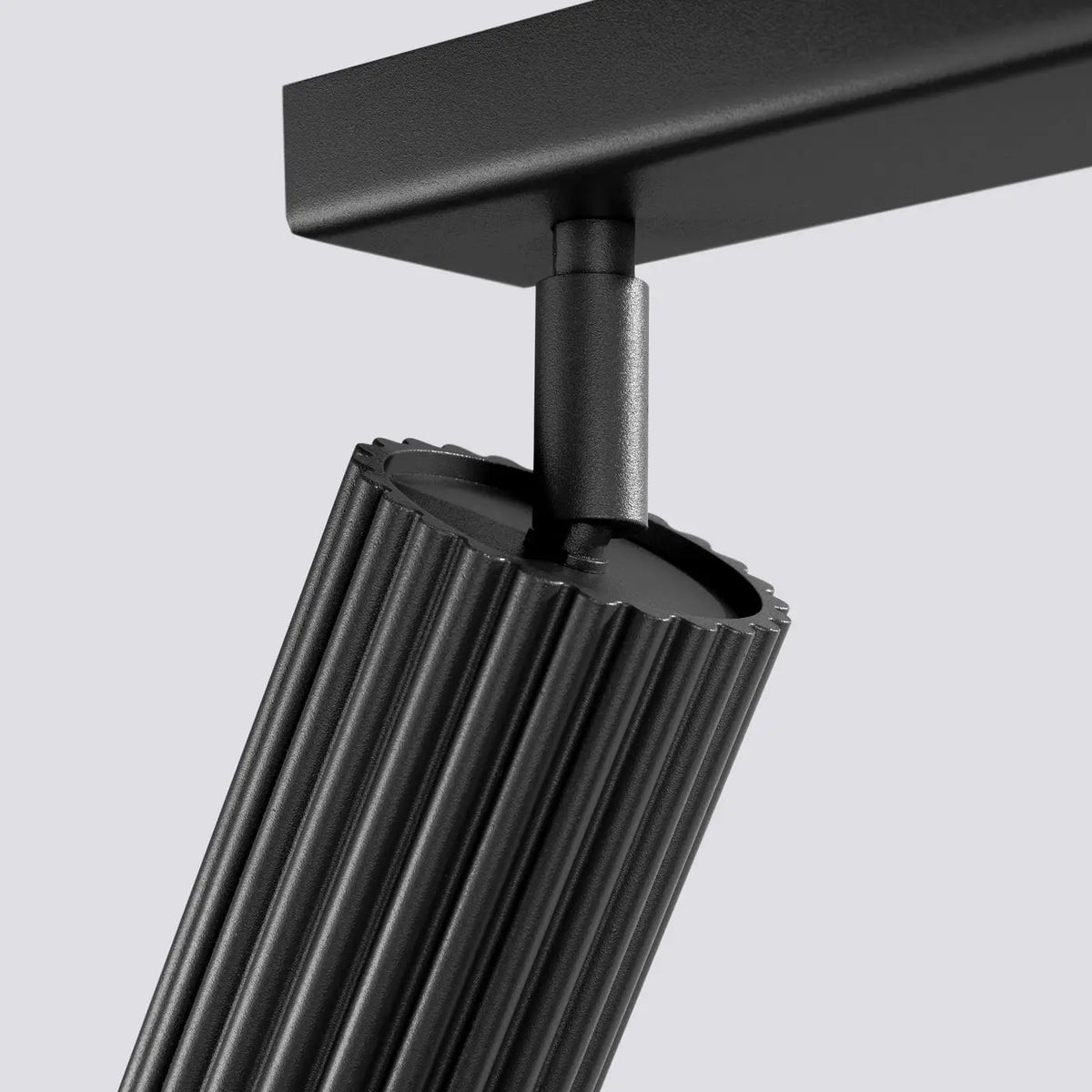 Plafonnier 6 Spots Orientables Cannelé Noir - Dalumea - vue 7