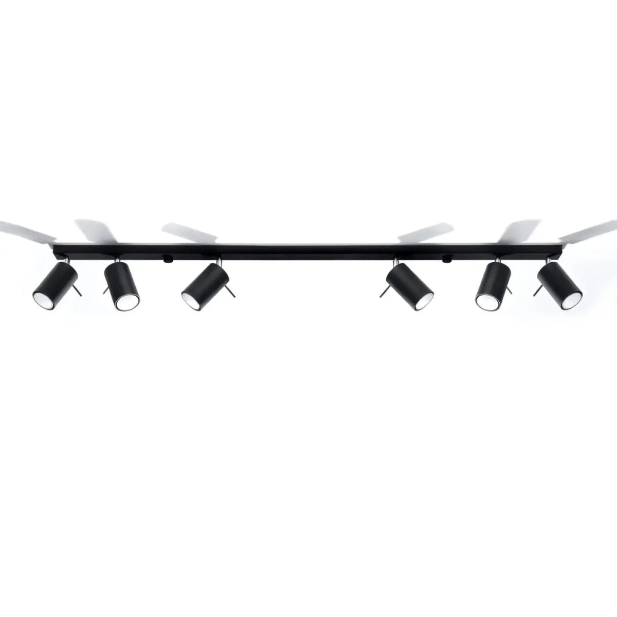 Plafonnier 6 Spots Orientables Lisse Noir