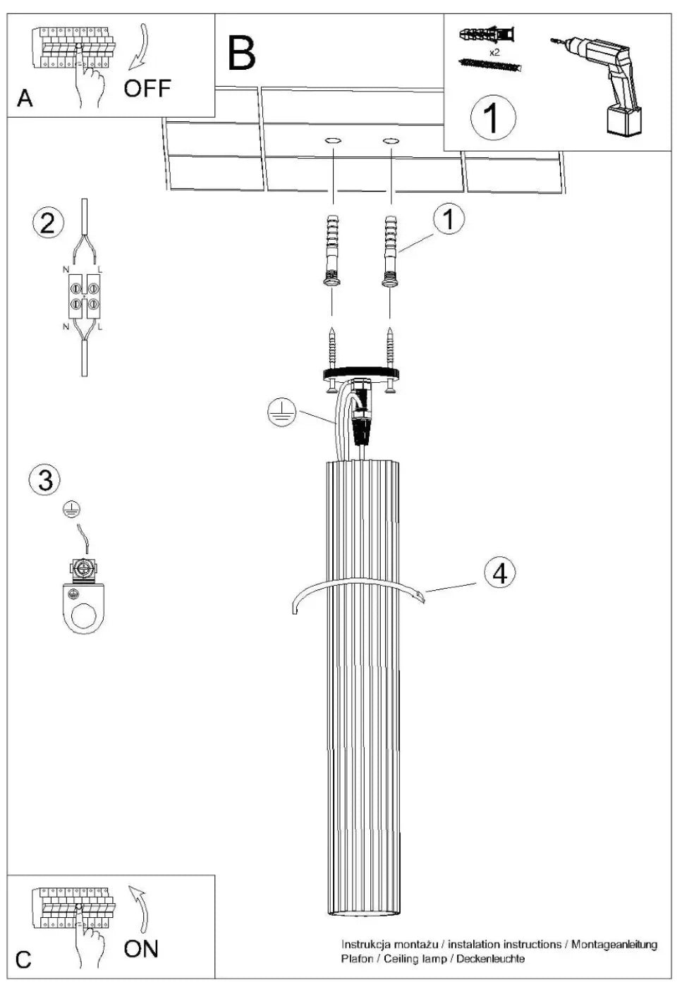 Plafonnier luminaire plafonnier cylindrique rouge ocre cannelee design - Dalumea - vue 11