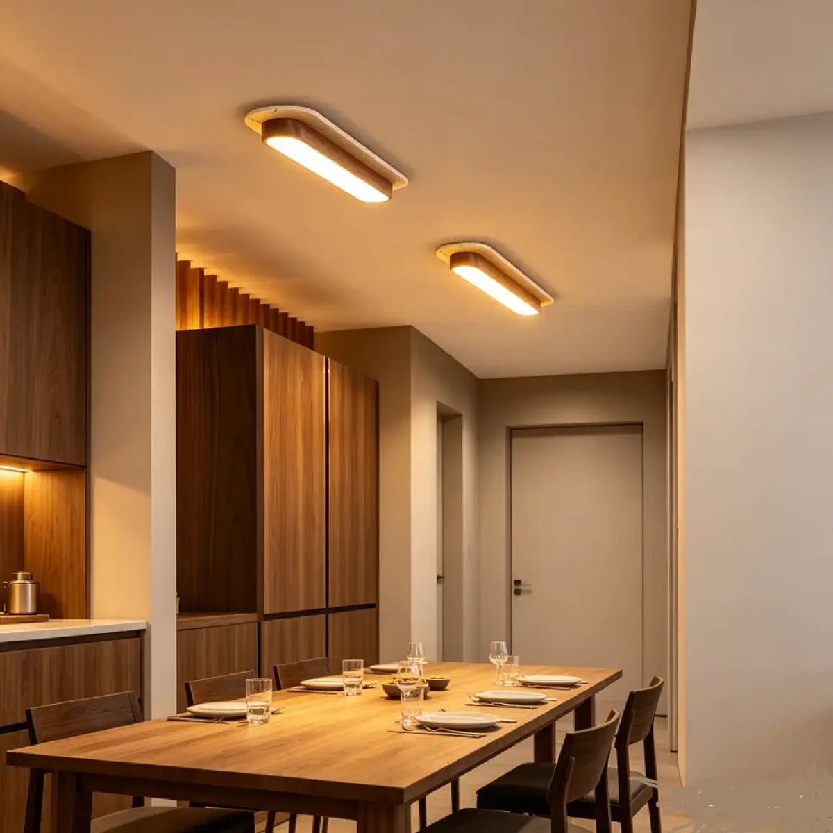 Plafonnier Bois Courbé LED