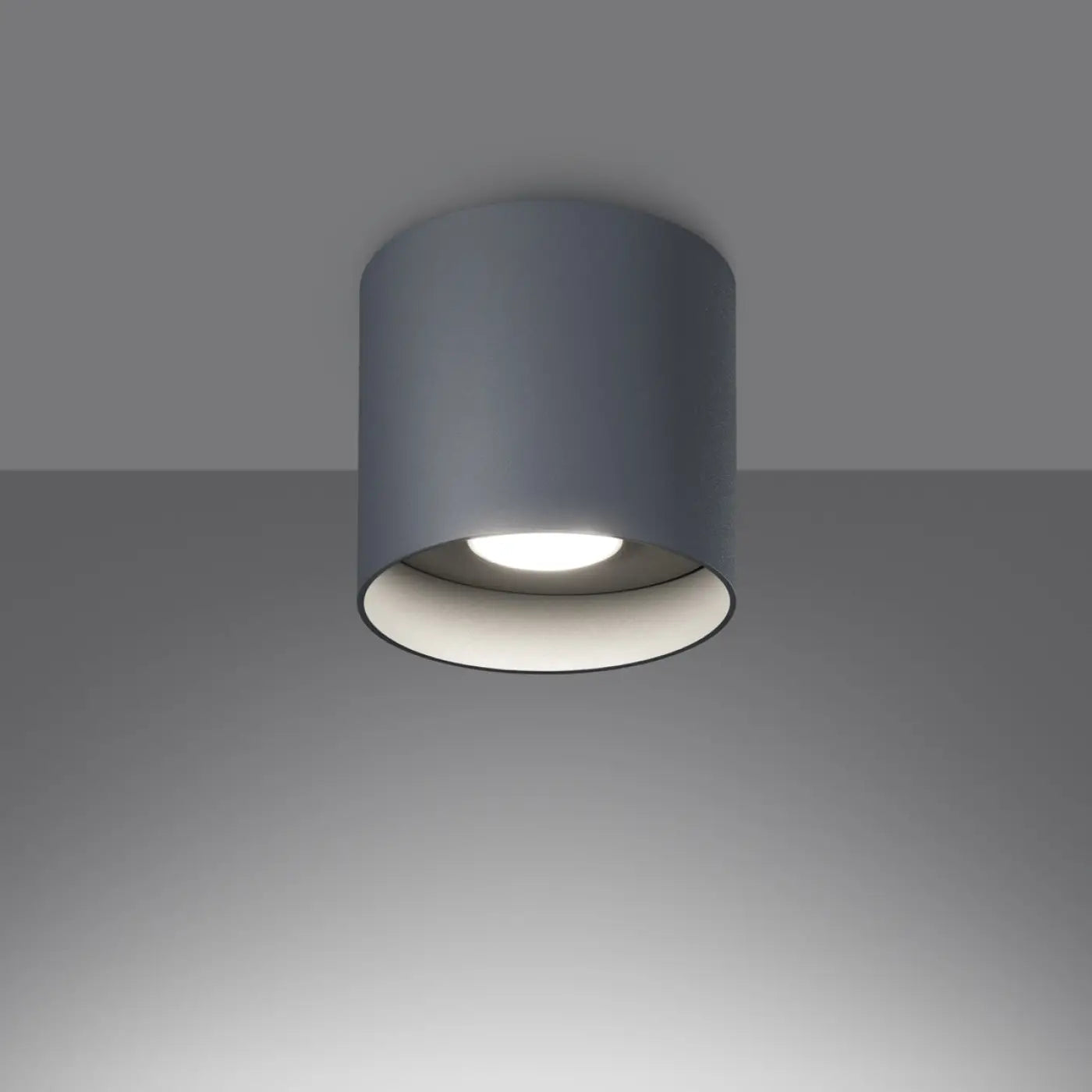 Plafonnier Cylindrique Gris Design - Dalumea - vue 1