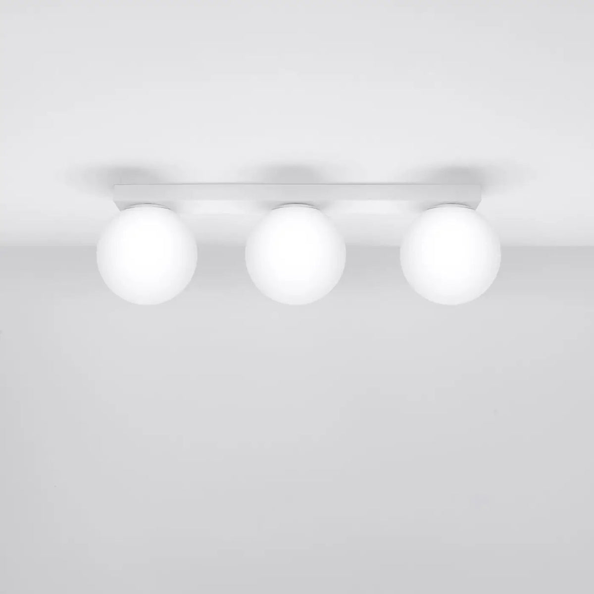 Plafonnier 3 Globes LED Blanc - Dalumea - vue 2