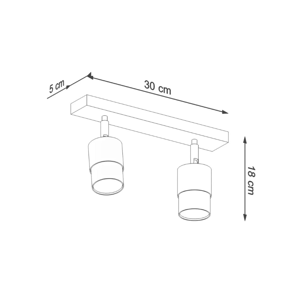 Plafonnier 2 Spots Orientables Noir Chrome - Dalumea - vue 7