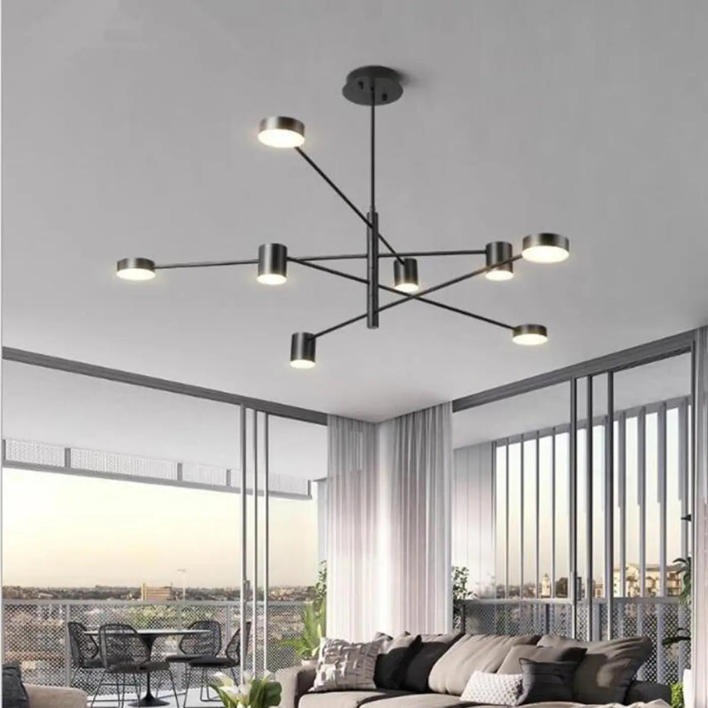 Plafonnier LED Bras Cylindriques Design Noir - Dalumea - vue 1