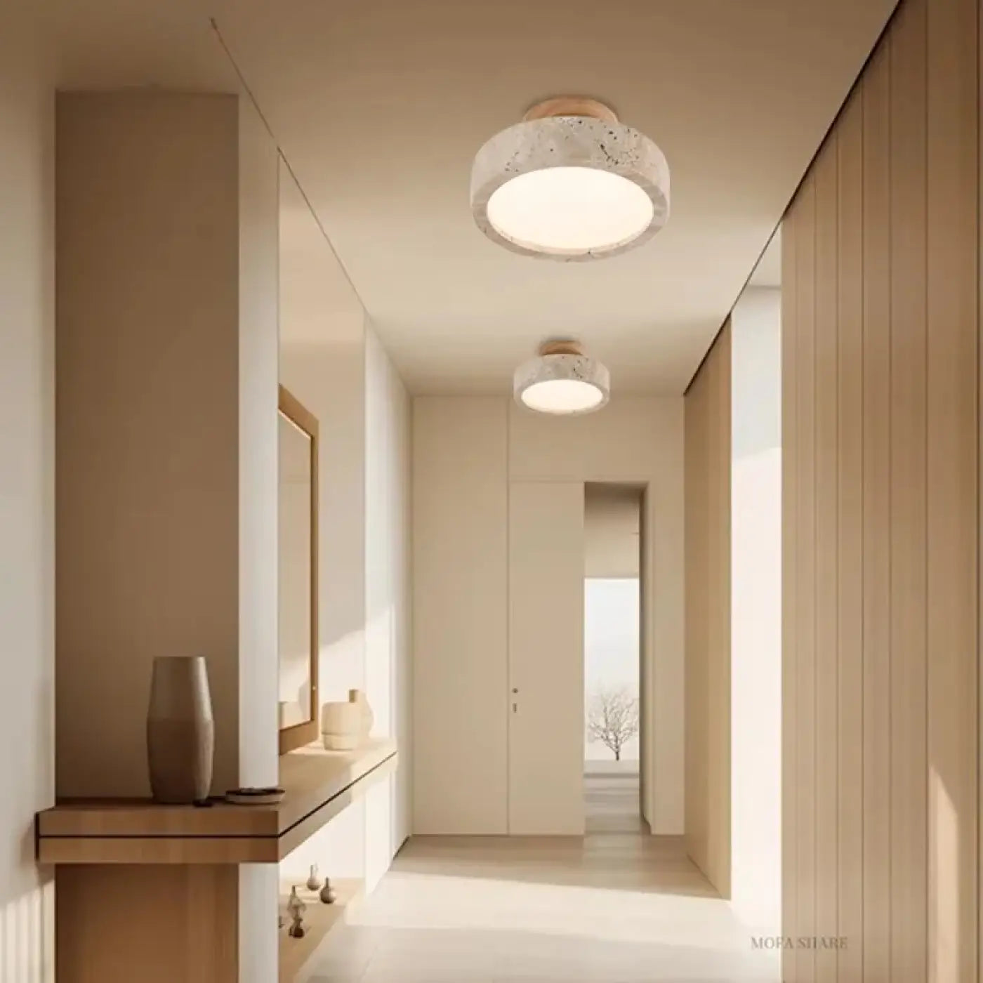 Plafonnier Travertin Rond Minimaliste - Dalumea - vue 3