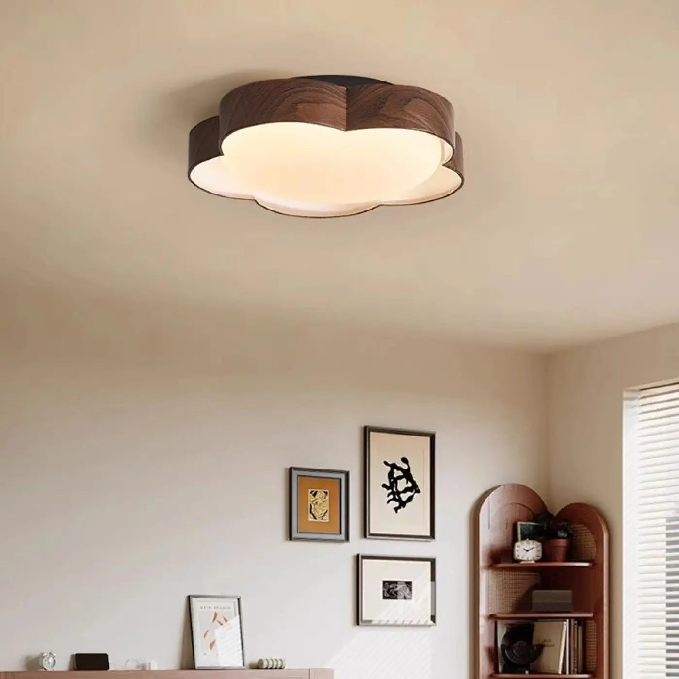 Plafonnier LED Floral Marron Blanc - Dalumea - vue 2
