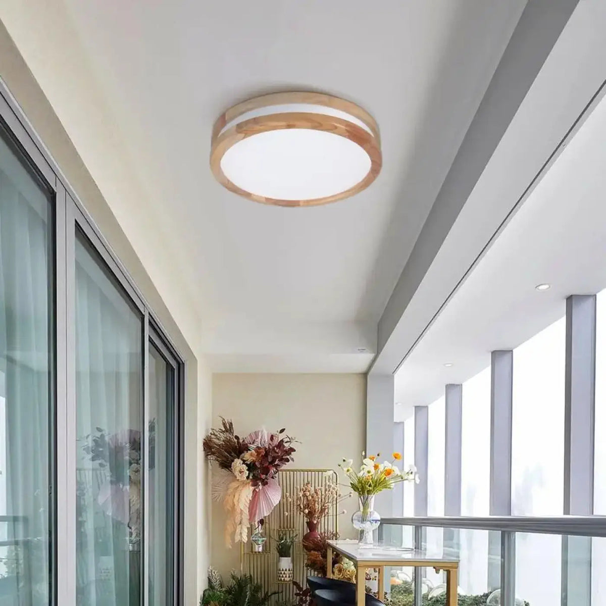 Plafonnier Rond Bois Clair LED - Dalumea - vue 2