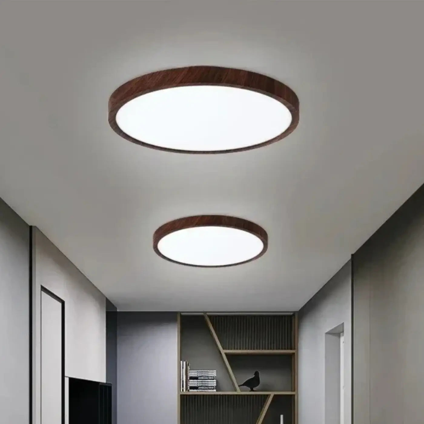 Plafonnier LED Rond Effet Bois - Dalumea - vue 6