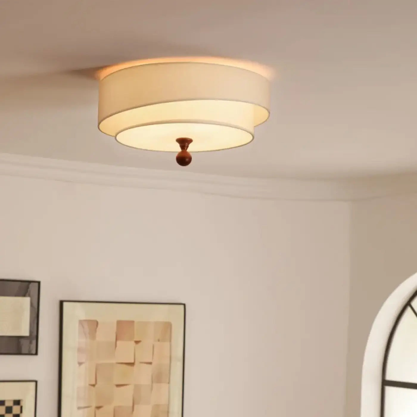 Plafonnier Circulaire Design Antique Doré - Dalumea - vue 4