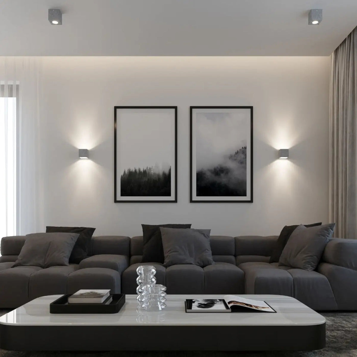 Plafonnier Béton Gris Minimaliste - Dalumea - vue 5